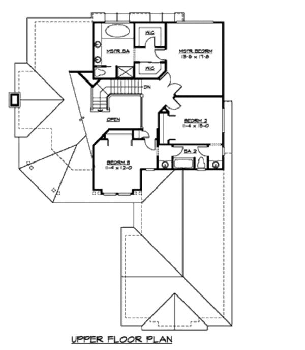 Craftsman Floor Plan - Upper Floor Plan #132-123