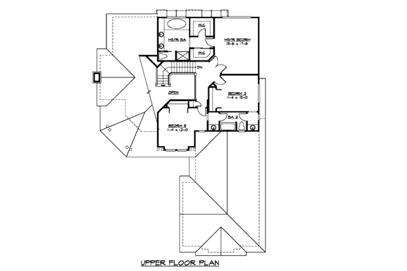 Architectural House Design - Floor Plan - Upper Floor for Craftsman House Plan #132-123 - 3 bed, 2.5 bath