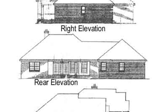 Exterior - Rear Elevation for Mediterranean House Plan #14-158 - 3 bed, 2.5 bath
