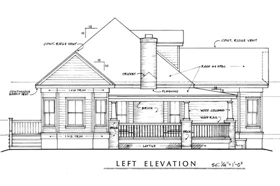 Exterior - Other Elevation for Farmhouse House Plan #140-133 - 2 bed, 2 bath