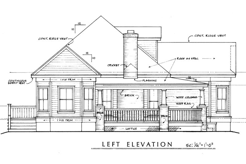 Architectural House Design - Exterior - Other Elevation for Farmhouse House Plan #140-133 - 2 bed, 2 bath