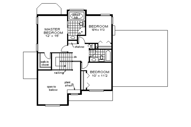 Dream House Plan - Floor Plan - Upper Floor for Traditional House Plan #18-276 - 4 bed, 3 bath