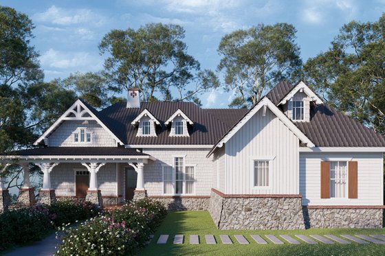 Exterior - Front Elevation 3 for Craftsman House Plan #54-304 - 3 bed, 2 bath