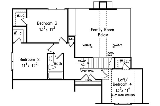 Floor Plan - Upper Floor for Country House Plan #927-9 - 3 bed, 2.5 bath