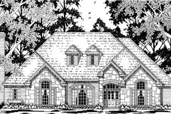 Exterior - Front Elevation for European House Plan #42-272 - 4 bed, 2.5 bath