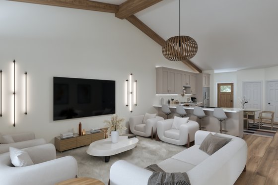 Interior - Family Room 1 for Cabin House Plan #1089-51 - 2 bed, 2 bath