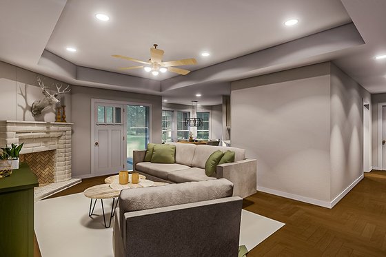 Interior - Family Room for Traditional House Plan #17-3441 - 3 bed, 2 bath