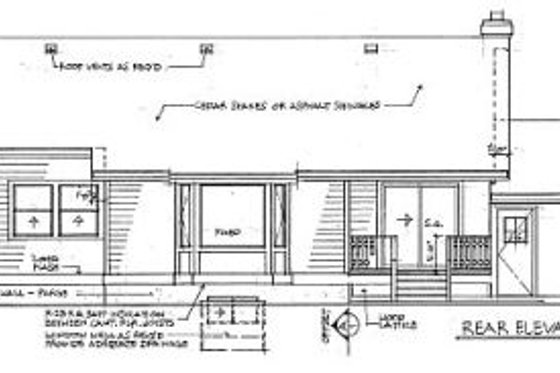 Exterior - Rear Elevation for Ranch House Plan #47-248 - 3 bed, 2 bath