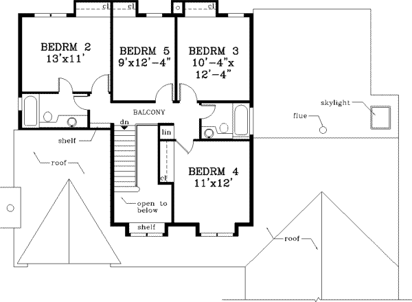 House Design - European Floor Plan - Upper Floor Plan #3-196