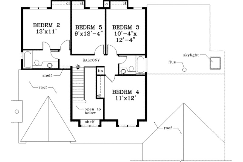 Dream House Plan - Floor Plan - Upper Floor for Farmhouse House Plan #3-196 - 5 bed, 3.5 bath