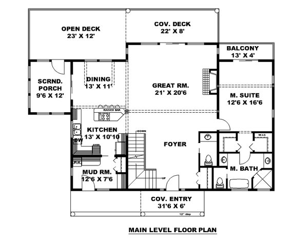 Architectural House Design - Farmhouse Floor Plan - Main Floor Plan #117-1024