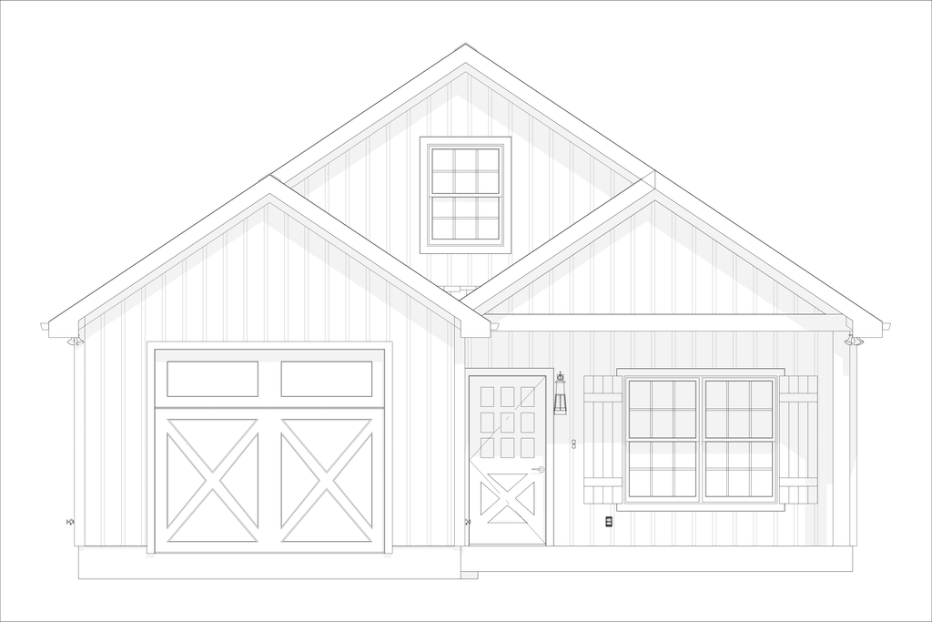Exterior - Front Elevation 3 for Farmhouse House Plan #1127-11 - 3 bed, 2 bath