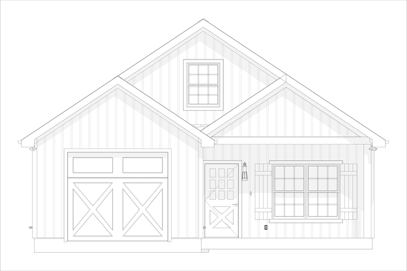 Architectural House Design - Exterior - Front Elevation 3 for Farmhouse House Plan #1127-11 - 3 bed, 2 bath
