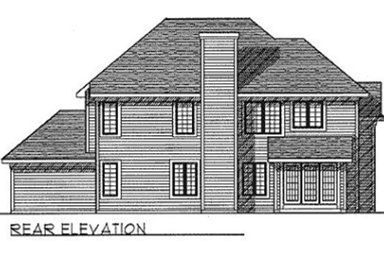 Exterior - Rear Elevation for Traditional House Plan #70-434 - 4 bed, 2.5 bath