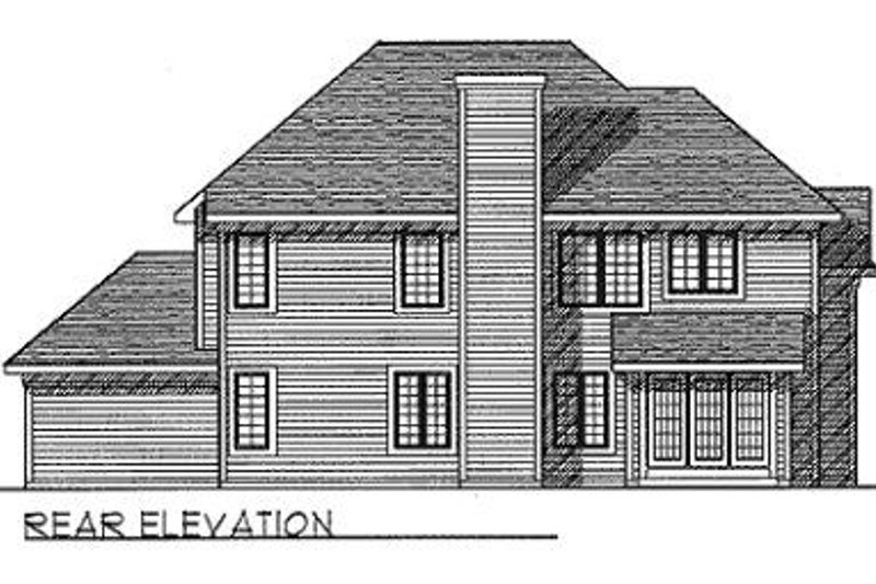 Home Plan - Exterior - Rear Elevation for Traditional House Plan #70-434 - 4 bed, 2.5 bath