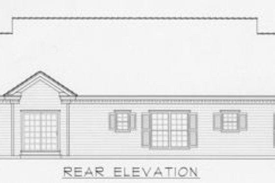 Exterior - Rear Elevation for Southern House Plan #112-114 - 3 bed, 2 bath