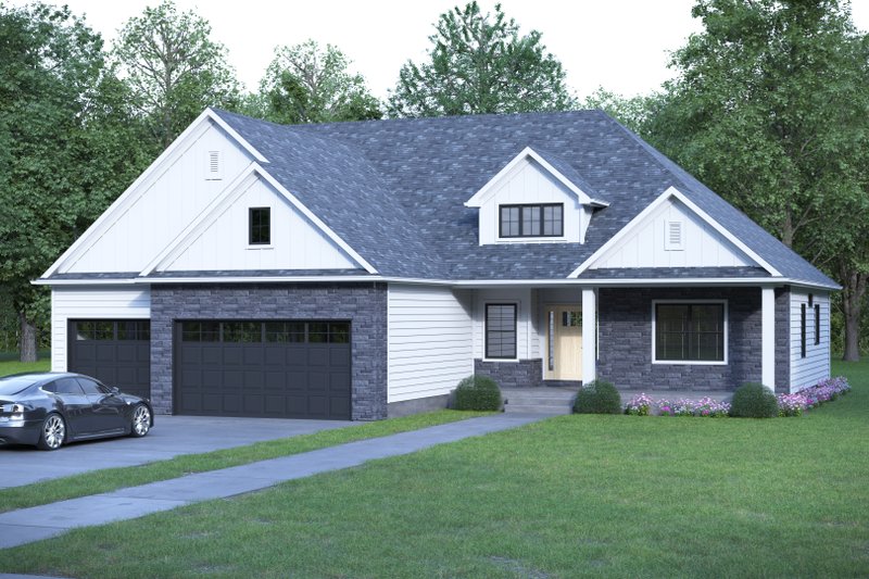 House Blueprint - Exterior - Front Elevation 3 for Country House Plan #1089-48 - 3 bed, 2.5 bath