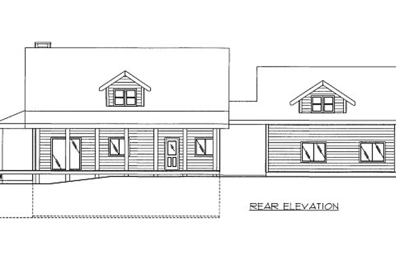 Architectural House Design - Exterior - Rear Elevation for Bungalow House Plan #117-729 - 4 bed, 3.5 bath