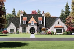 Tudor Exterior - Front Elevation Plan #1096-15