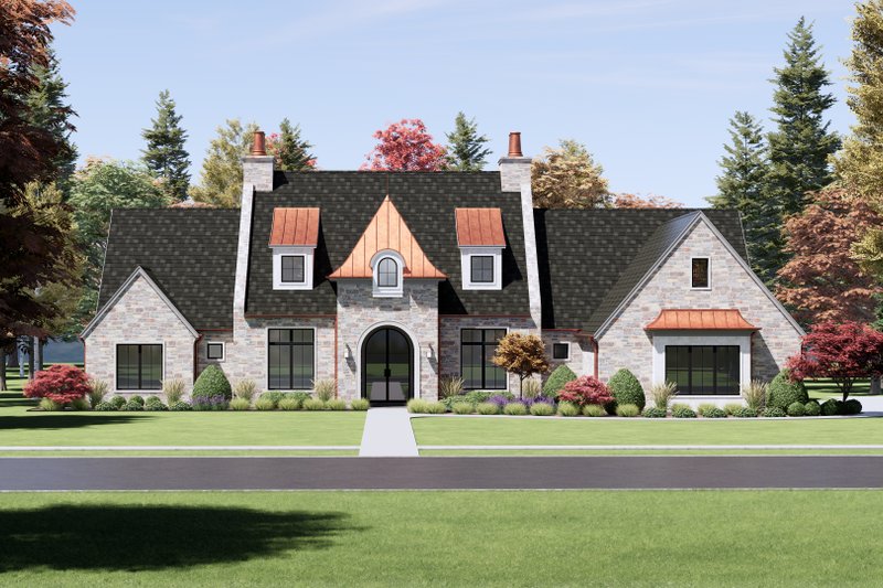 Tudor Style House Plan - 4 Beds 4.5 Baths 4001 Sq/Ft Plan #1096-15