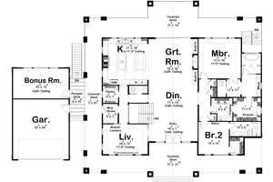 Floor Plan - Main Floor for Modern House Plan #455-232 - 2 bed, 3 bath