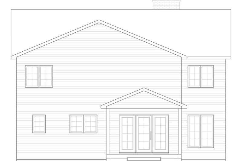 Home Plan - Exterior - Rear Elevation for European House Plan #23-860 - 3 bed, 2.5 bath