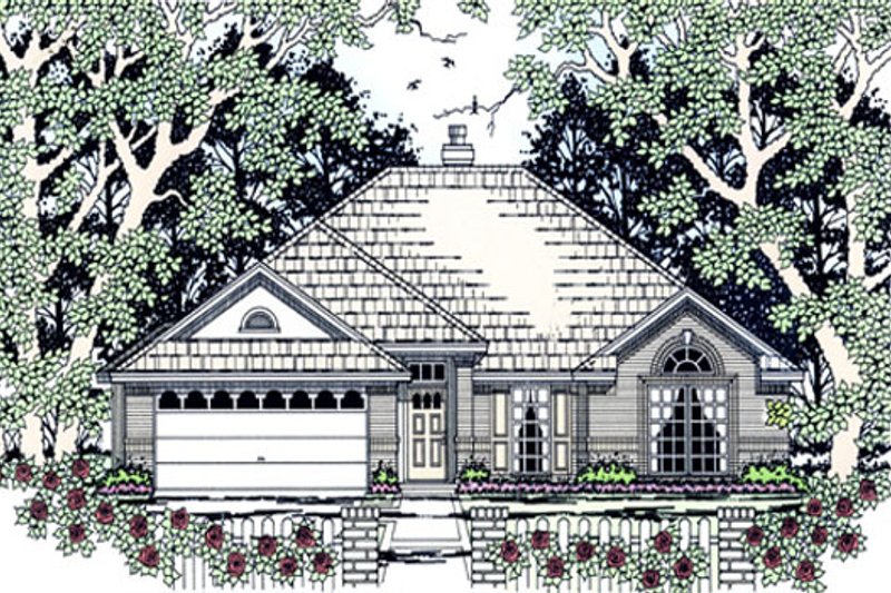 Exterior - Front Elevation 2 for Traditional House Plan #42-380 - 3 bed, 2 bath
