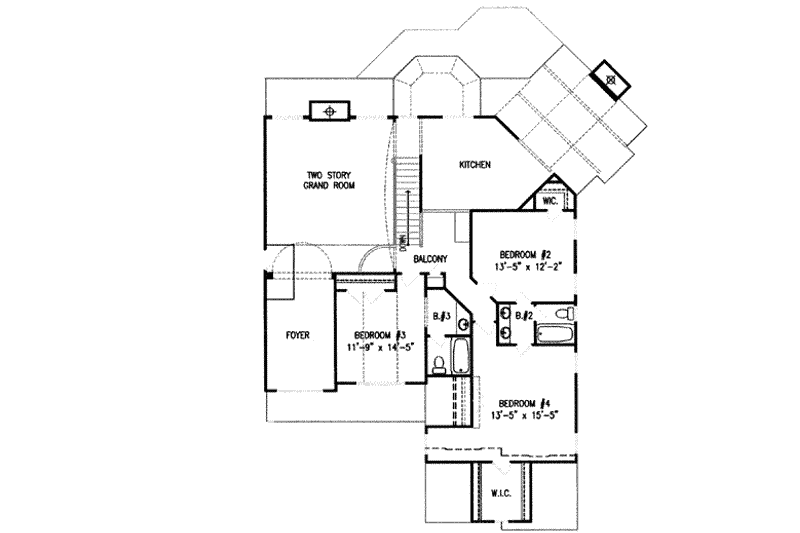 Architectural House Design - Floor Plan - Upper Floor for Traditional House Plan #54-146 - 4 bed, 3.5 bath