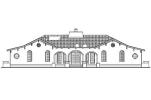 Exterior - Rear Elevation for Mediterranean House Plan #72-150 - 3 bed, 2.5 bath