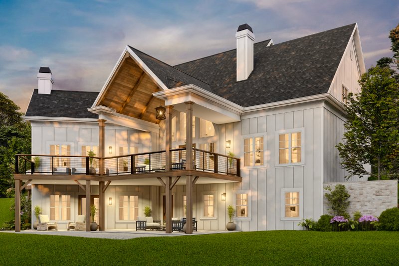 Architectural House Design - Exterior - Rear Elevation 3 for Farmhouse House Plan #119-459 - 4 bed, 4.5 bath