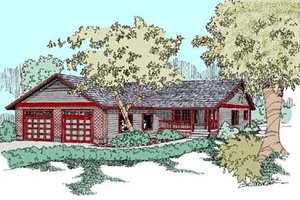 Ranch Exterior - Front Elevation Plan #60-539