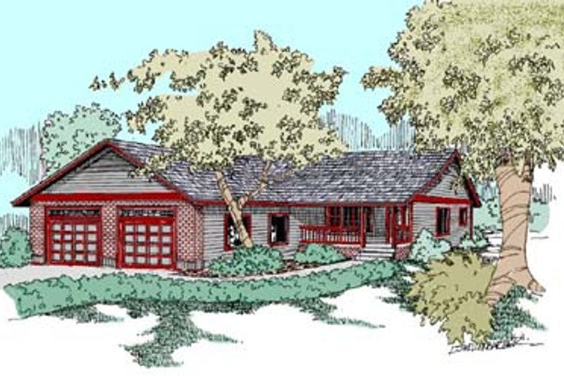 House Blueprint - Ranch Exterior - Front Elevation Plan #60-539