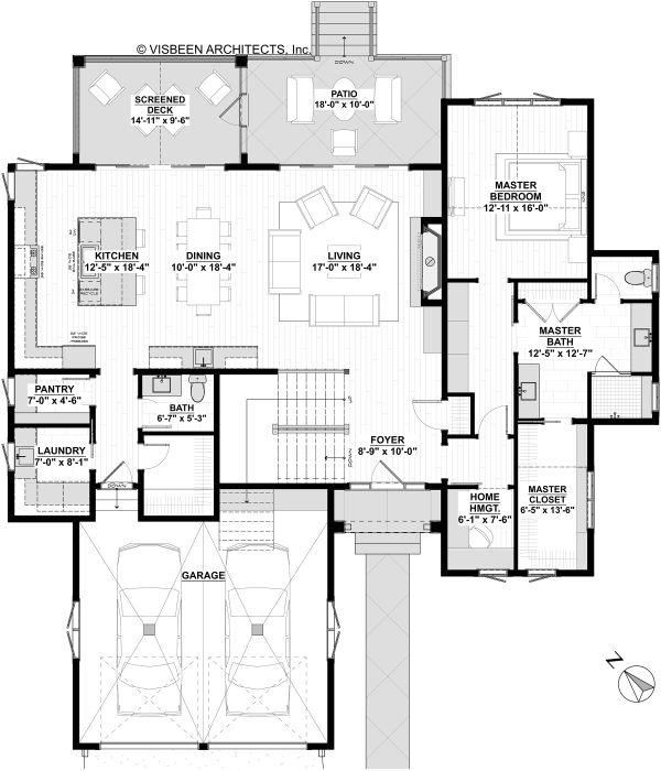 Home Plan - Colonial Floor Plan - Main Floor Plan #928-334