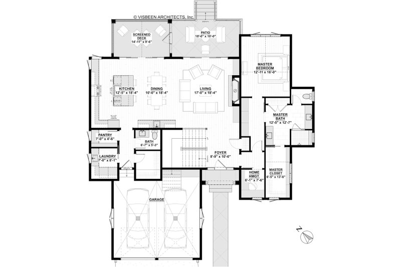 Architectural House Design - Floor Plan - Main Floor for Colonial House Plan #928-334 - 3 bed, 3.5 bath