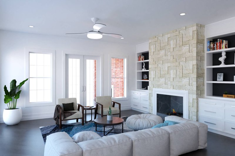 Home Plan - Interior - Family Room 1 for European House Plan #54-425 - 4 bed, 4.5 bath