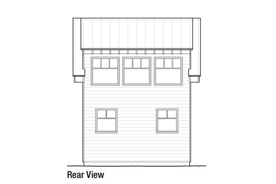 Exterior - Rear Elevation for Cottage House Plan #915-1 - 2 bed, 1.5 bath