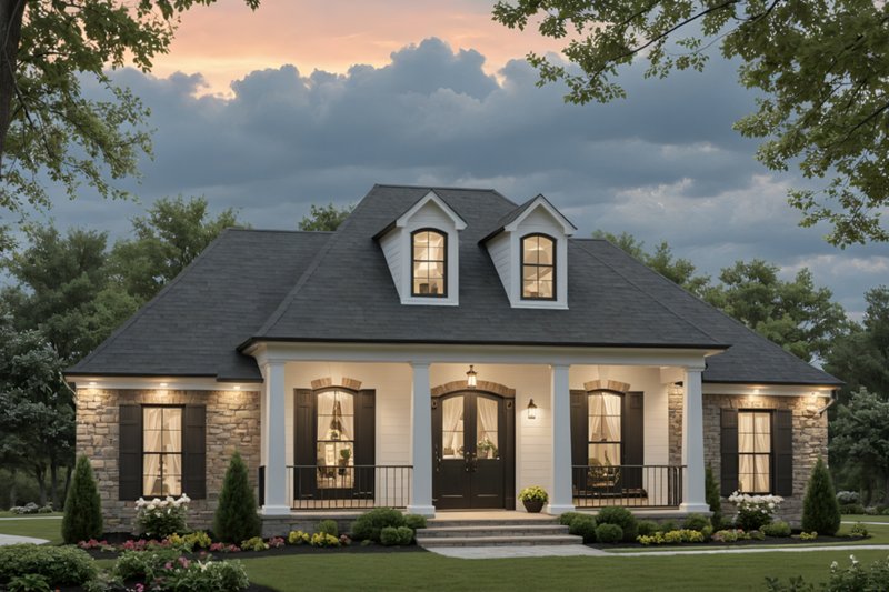 House Blueprint - Ranch Exterior - Front Elevation Plan #21-617