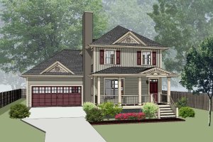 Southern Exterior - Front Elevation Plan #79-201