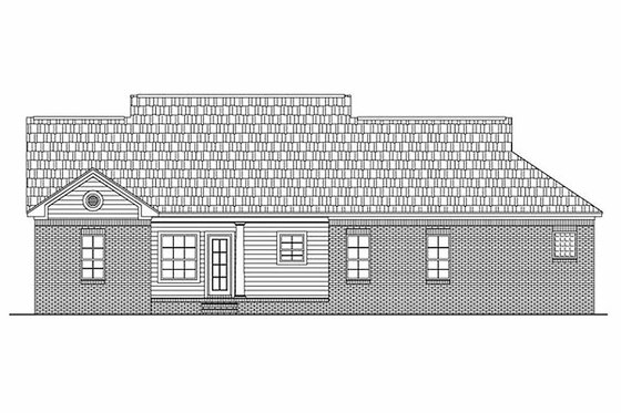 Exterior - Rear Elevation for Southern House Plan #21-146 - 3 bed, 2 bath