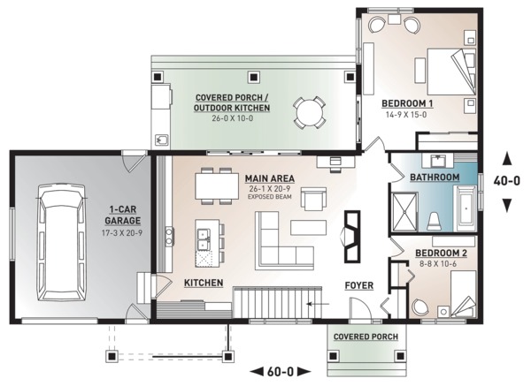 House Plan Design - Ranch Floor Plan - Main Floor Plan #23-2637