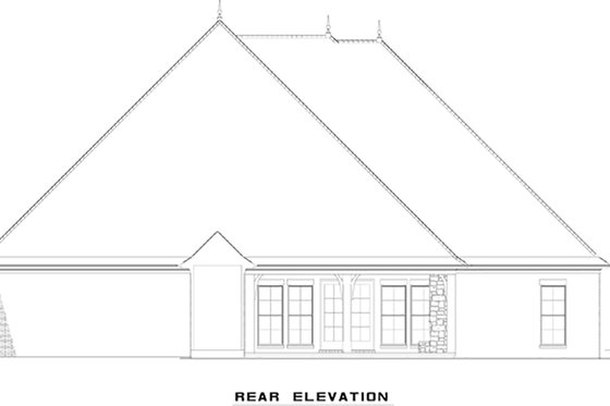 European, Rear Elevation, 4 Bed Rooms