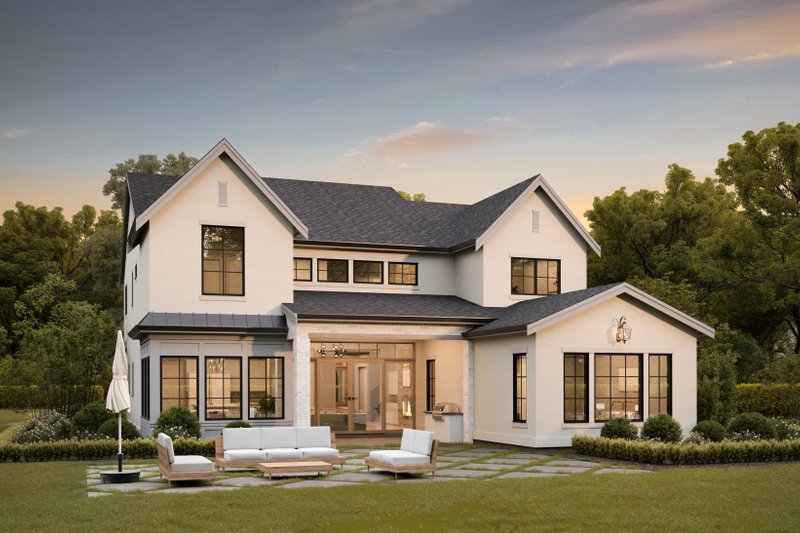 House Blueprint - Exterior - Rear Elevation for European House Plan #1114-22 - 4 bed, 4.5 bath
