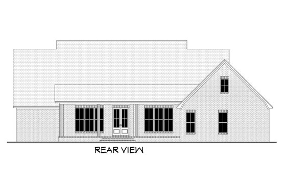 Exterior - Rear Elevation for Farmhouse House Plan #430-199 - 4 bed, 3.5 bath