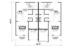 Floor Plan - Main Floor for Farmhouse House Plan #20-2528 - 3 bed, 2.5 bath
