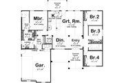 Modern Style House Plan - 4 Beds 2 Baths 1925 Sq/Ft Plan #455-577 