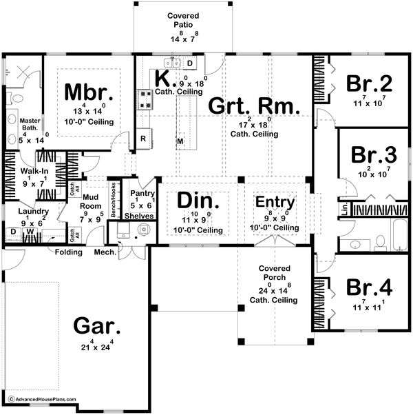 Modern Floor Plan - Main Floor Plan #455-577