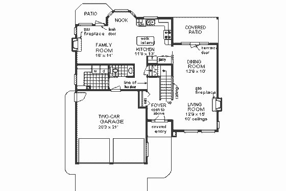 Floor Plan - Main Floor for European House Plan #18-247 - 3 bed, 2.5 bath