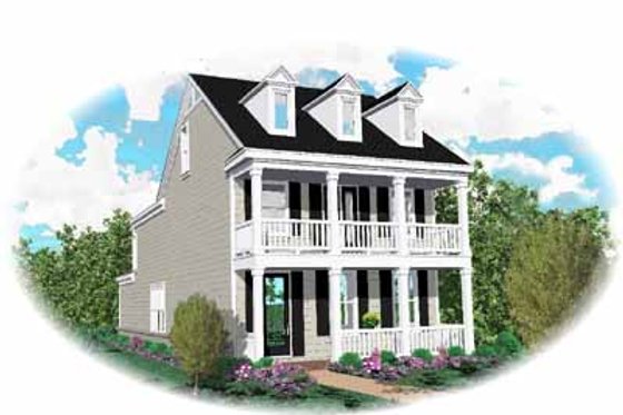 Exterior - Front Elevation for Southern House Plan #81-113 - 3 bed, 2.5 bath