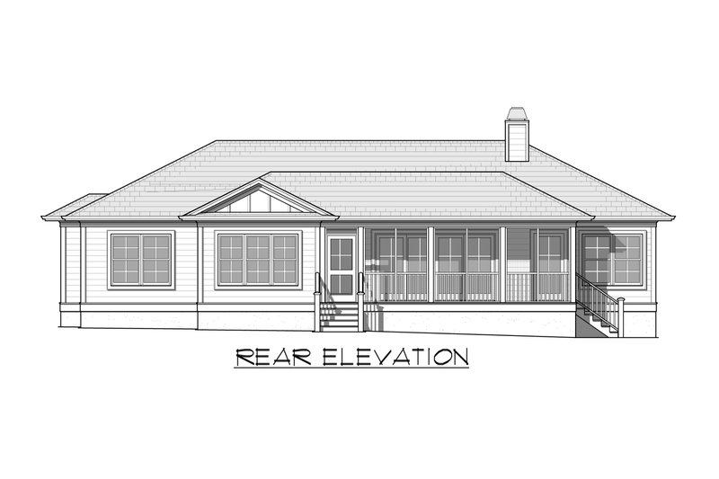 Dream House Plan - Exterior - Rear Elevation for Traditional House Plan #1054-101 - 4 bed, 3 bath