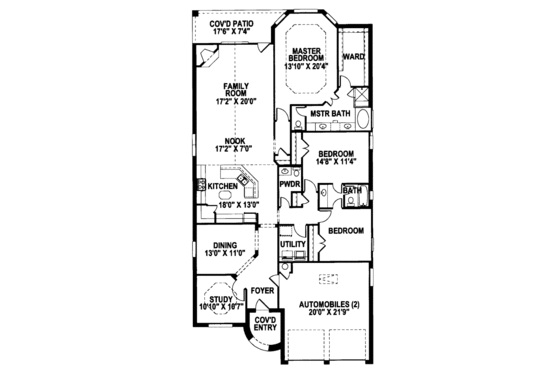 Floor Plan - Main Floor for European House Plan #141-354 - 3 bed, 2.5 bath
